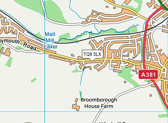 TQ9 5LX map - OS VectorMap District (Ordnance Survey)