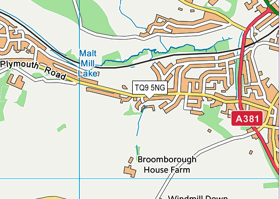 TQ9 5NG map - OS VectorMap District (Ordnance Survey)