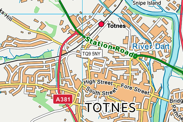 TQ9 5NY map - OS VectorMap District (Ordnance Survey)