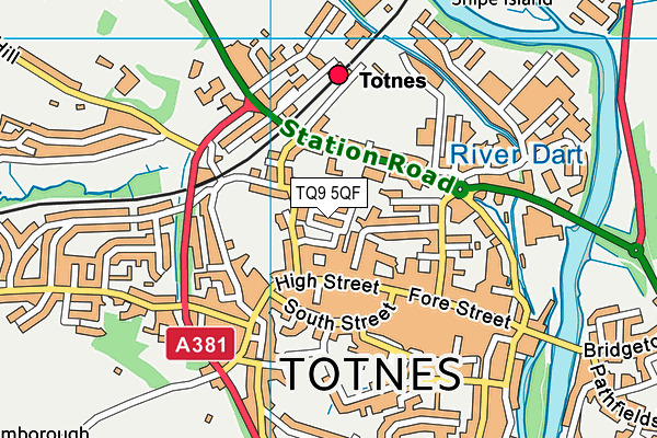 TQ9 5QF map - OS VectorMap District (Ordnance Survey)