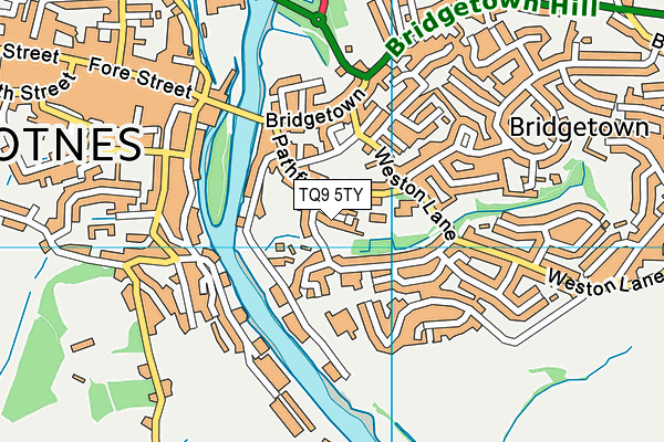 TQ9 5TY map - OS VectorMap District (Ordnance Survey)