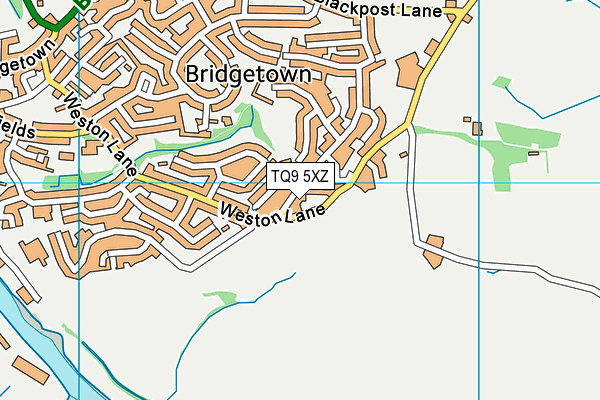 TQ9 5XZ map - OS VectorMap District (Ordnance Survey)