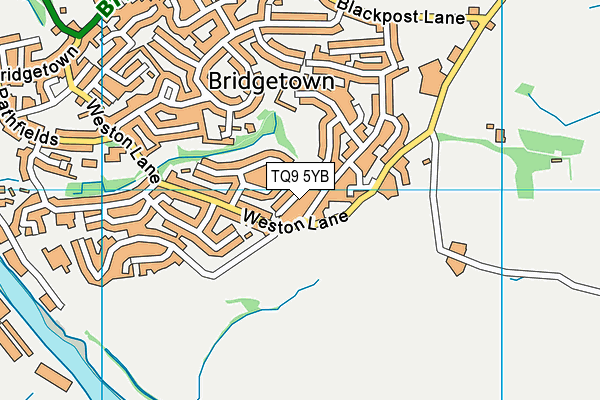 TQ9 5YB map - OS VectorMap District (Ordnance Survey)