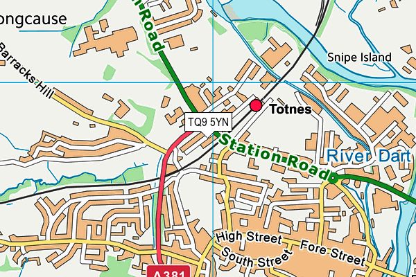 TQ9 5YN map - OS VectorMap District (Ordnance Survey)