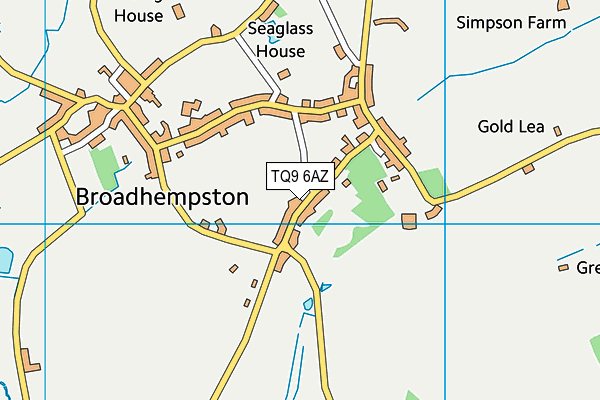 TQ9 6AZ map - OS VectorMap District (Ordnance Survey)