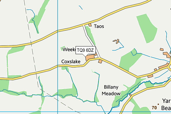 TQ9 6DZ map - OS VectorMap District (Ordnance Survey)