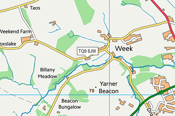 TQ9 6JW map - OS VectorMap District (Ordnance Survey)