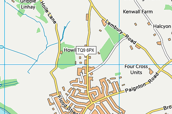 TQ9 6PX map - OS VectorMap District (Ordnance Survey)