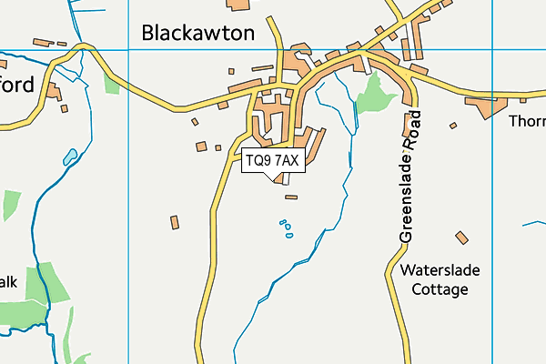 TQ9 7AX map - OS VectorMap District (Ordnance Survey)