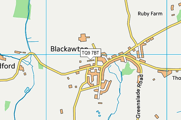 TQ9 7BT map - OS VectorMap District (Ordnance Survey)
