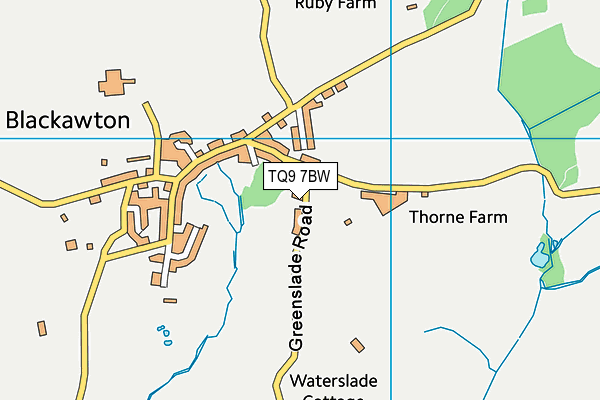 TQ9 7BW map - OS VectorMap District (Ordnance Survey)