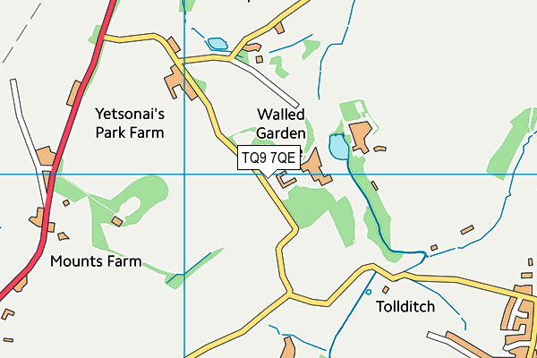 TQ9 7QE map - OS VectorMap District (Ordnance Survey)
