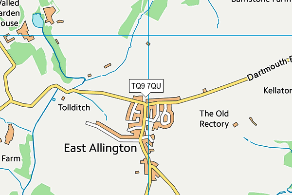 TQ9 7QU map - OS VectorMap District (Ordnance Survey)