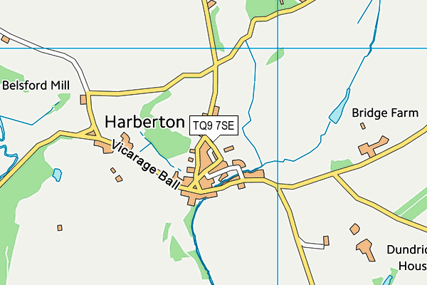Harberton Parish Hall map (TQ9 7SE) - OS VectorMap District (Ordnance Survey)