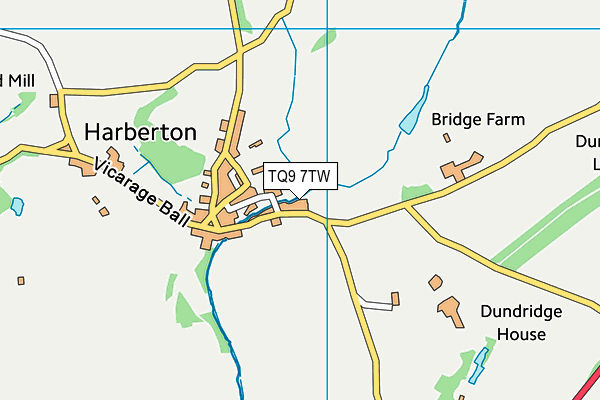 TQ9 7TW map - OS VectorMap District (Ordnance Survey)