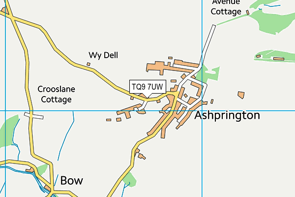TQ9 7UW map - OS VectorMap District (Ordnance Survey)