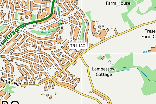 TR1 1AQ map - OS VectorMap District (Ordnance Survey)