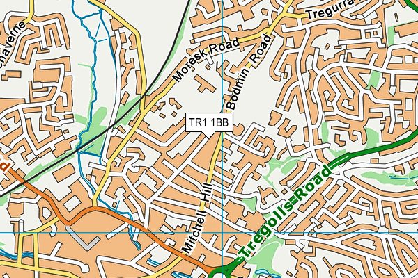 TR1 1BB map - OS VectorMap District (Ordnance Survey)