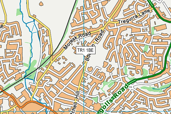 TR1 1BE map - OS VectorMap District (Ordnance Survey)