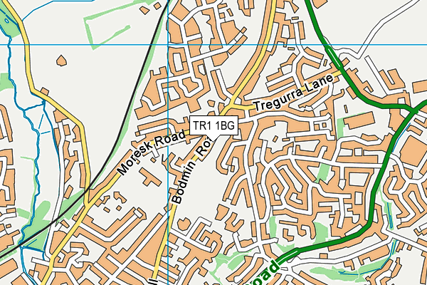 TR1 1BG map - OS VectorMap District (Ordnance Survey)