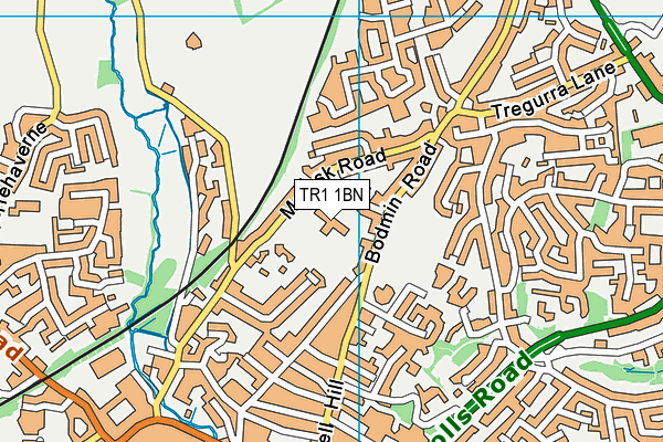 TR1 1BN map - OS VectorMap District (Ordnance Survey)