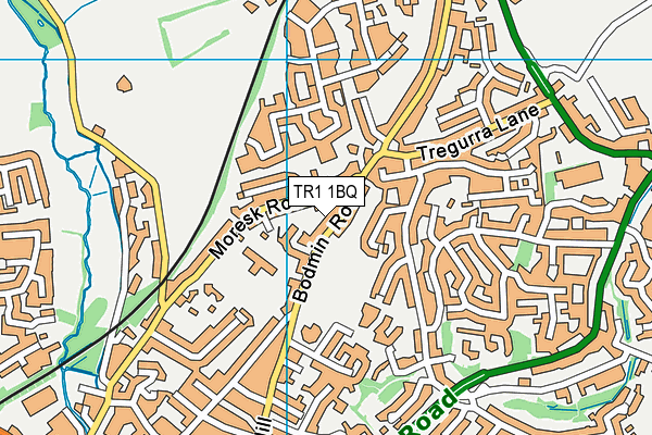 TR1 1BQ map - OS VectorMap District (Ordnance Survey)