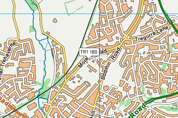 TR1 1BS map - OS VectorMap District (Ordnance Survey)