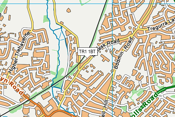 TR1 1BT map - OS VectorMap District (Ordnance Survey)