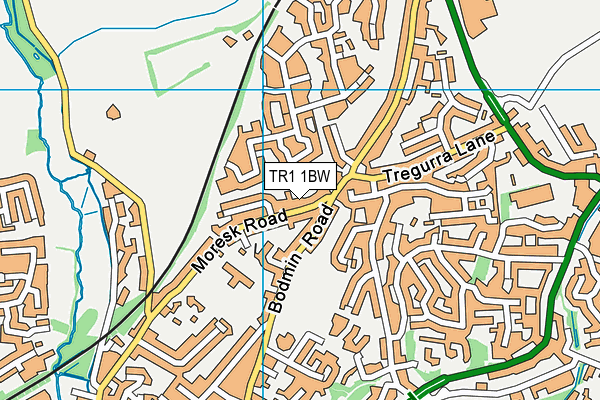 TR1 1BW map - OS VectorMap District (Ordnance Survey)