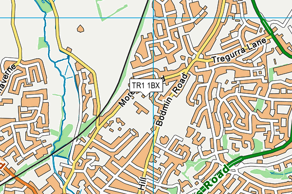 TR1 1BX map - OS VectorMap District (Ordnance Survey)