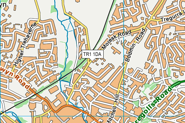 TR1 1DA map - OS VectorMap District (Ordnance Survey)