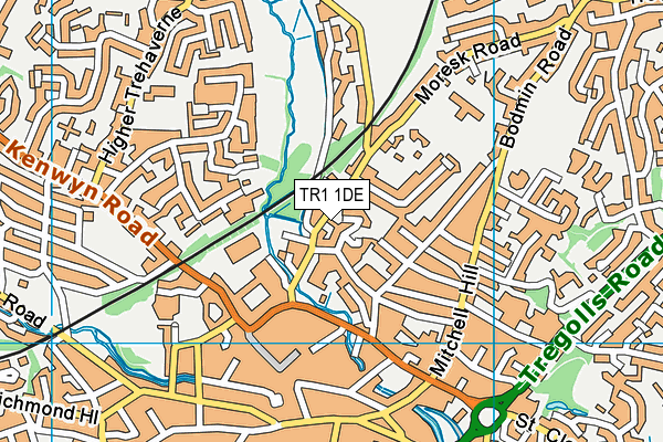 TR1 1DE map - OS VectorMap District (Ordnance Survey)