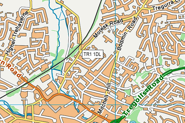 TR1 1DL map - OS VectorMap District (Ordnance Survey)