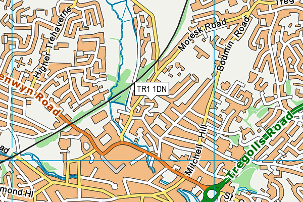 TR1 1DN map - OS VectorMap District (Ordnance Survey)