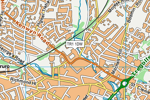 TR1 1DW map - OS VectorMap District (Ordnance Survey)