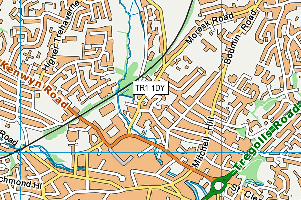 TR1 1DY map - OS VectorMap District (Ordnance Survey)