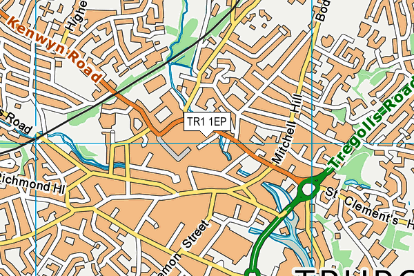 TR1 1EP map - OS VectorMap District (Ordnance Survey)
