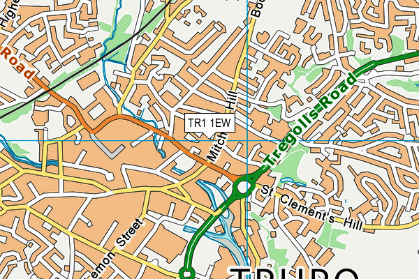 TR1 1EW map - OS VectorMap District (Ordnance Survey)