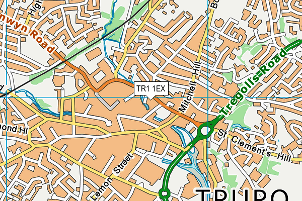 TR1 1EX map - OS VectorMap District (Ordnance Survey)