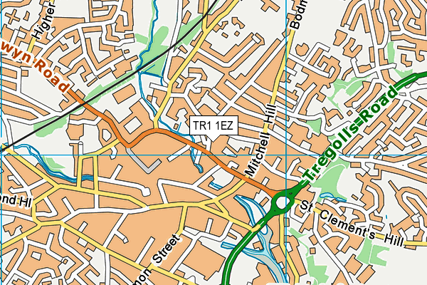TR1 1EZ map - OS VectorMap District (Ordnance Survey)