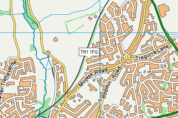 TR1 1FG map - OS VectorMap District (Ordnance Survey)