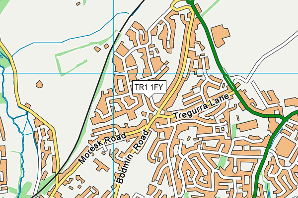 TR1 1FY map - OS VectorMap District (Ordnance Survey)