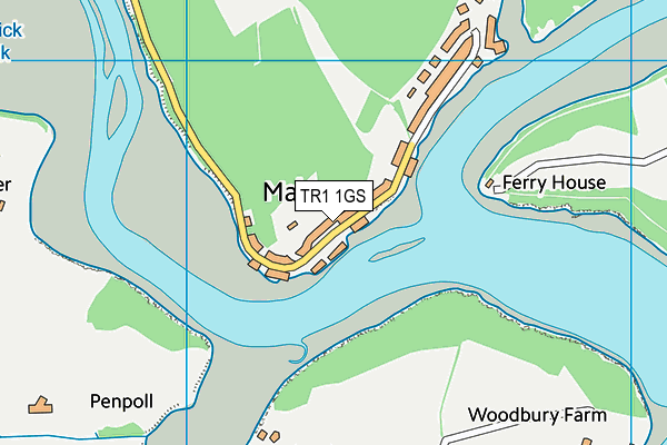 TR1 1GS map - OS VectorMap District (Ordnance Survey)