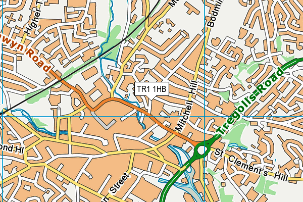 TR1 1HB map - OS VectorMap District (Ordnance Survey)