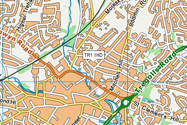 TR1 1HD map - OS VectorMap District (Ordnance Survey)