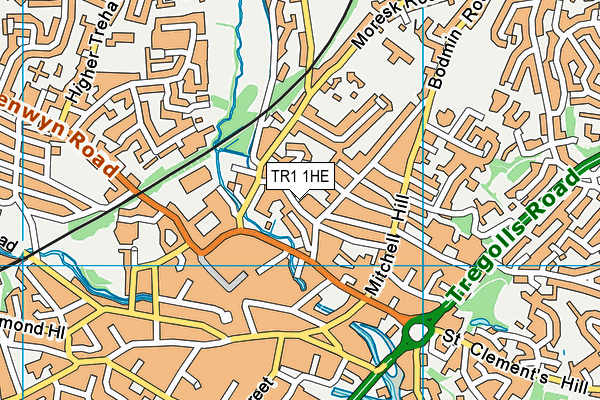 TR1 1HE map - OS VectorMap District (Ordnance Survey)