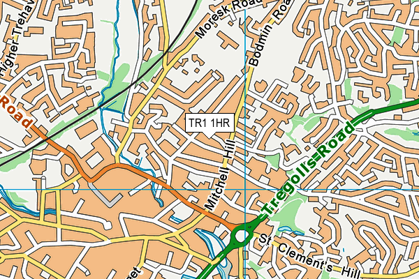 TR1 1HR map - OS VectorMap District (Ordnance Survey)