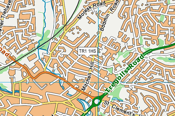 TR1 1HS map - OS VectorMap District (Ordnance Survey)