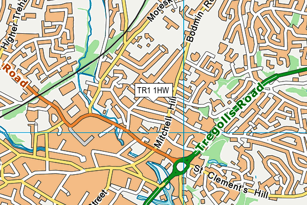 TR1 1HW map - OS VectorMap District (Ordnance Survey)