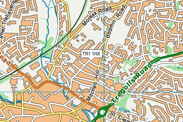 TR1 1HX map - OS VectorMap District (Ordnance Survey)